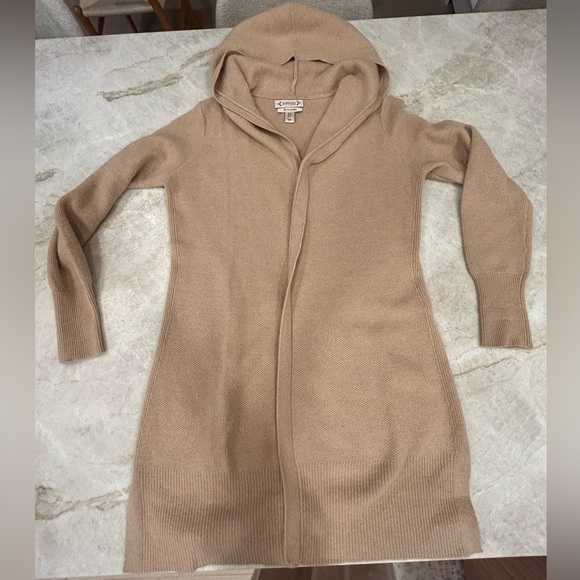 Nanette Lepore Sweaters - Nanette Lepore 100% Cashmere Hooded Cardigan Sweater Beige Size Small
